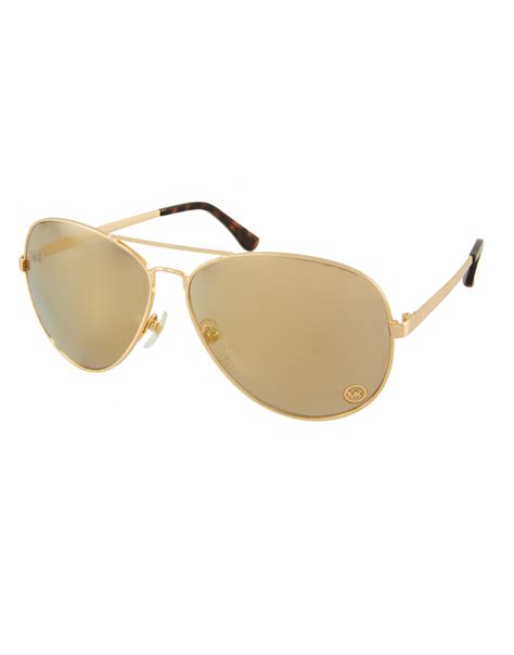 michael kors m2063s reagan aviator sunglasses gold mirrored|Michael Kors Mirrored Sunglasses .